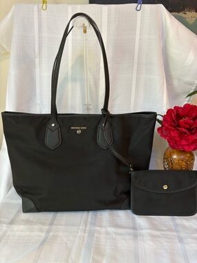 Michael Kors Black Nylon Tote with Removable Pouch